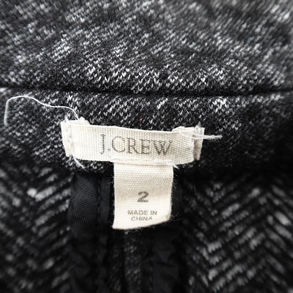 J Crew Jacket Womens 2 Gray Wool Blend Double Breasted Peacoat Blazer Sport Coat - Picture 4 of 10